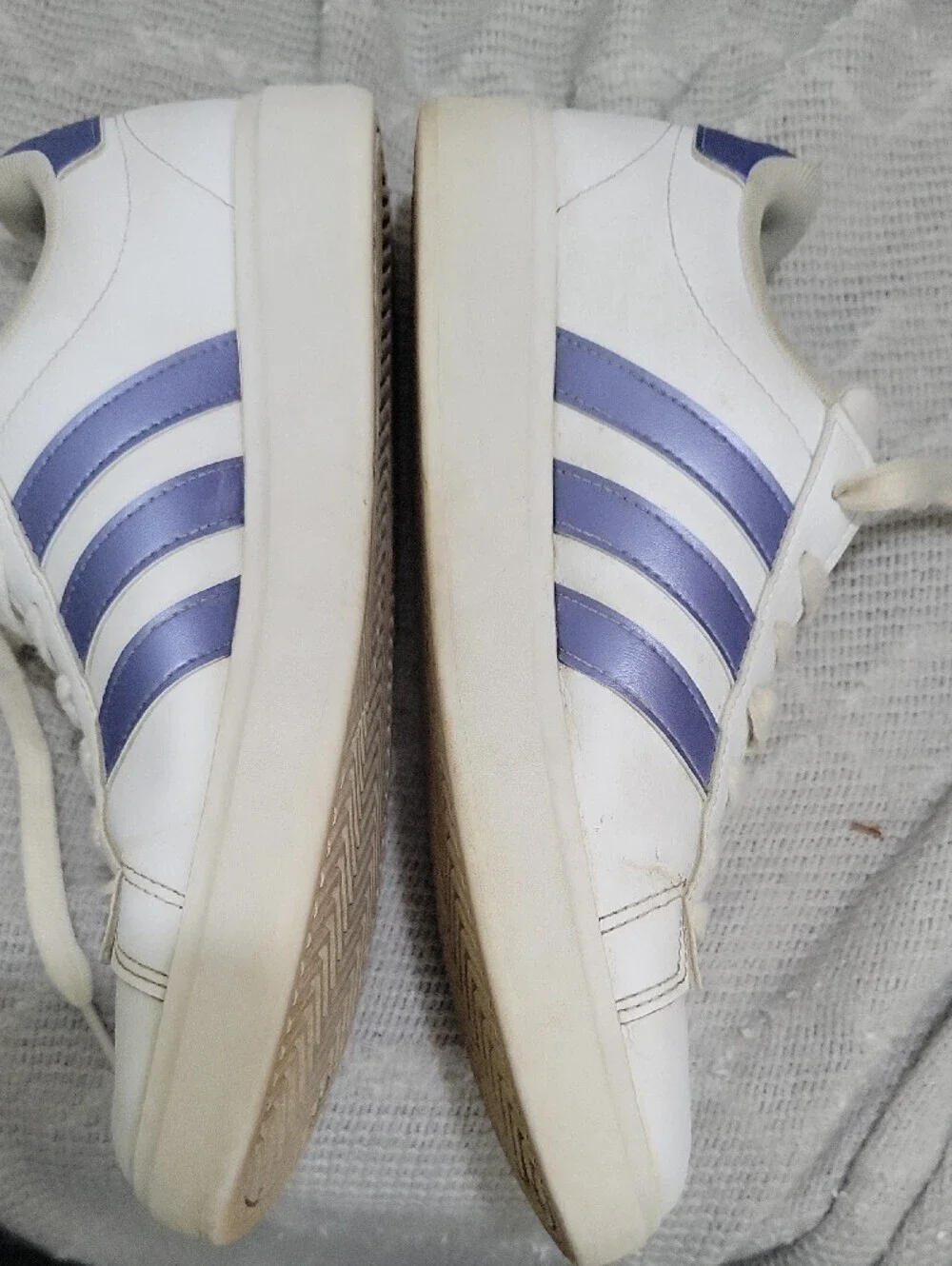 Adidas Grand Court 2.0 Sneakers -White/Blue Spark Metallic- Women's 8.5